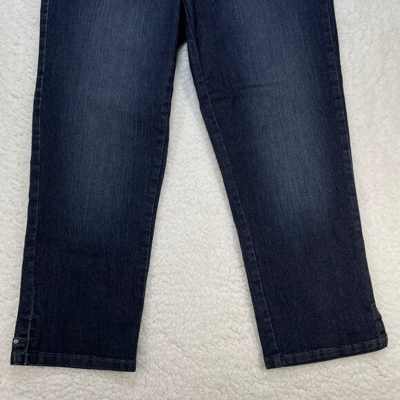 NYDJ Jeans Womens Sz 6 Blue Dark Wash Karen Capri High Rise Straight Leg - Picture 3 of 12